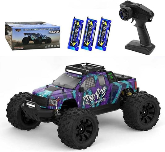RC Auto – Afstandsbediening Wagen – RC Truck – Offroad Voertuig – Paars – 1:14 Schaal – 100 km/u Topsnelheid – Krachtige Borstelloze Motor - QUORE