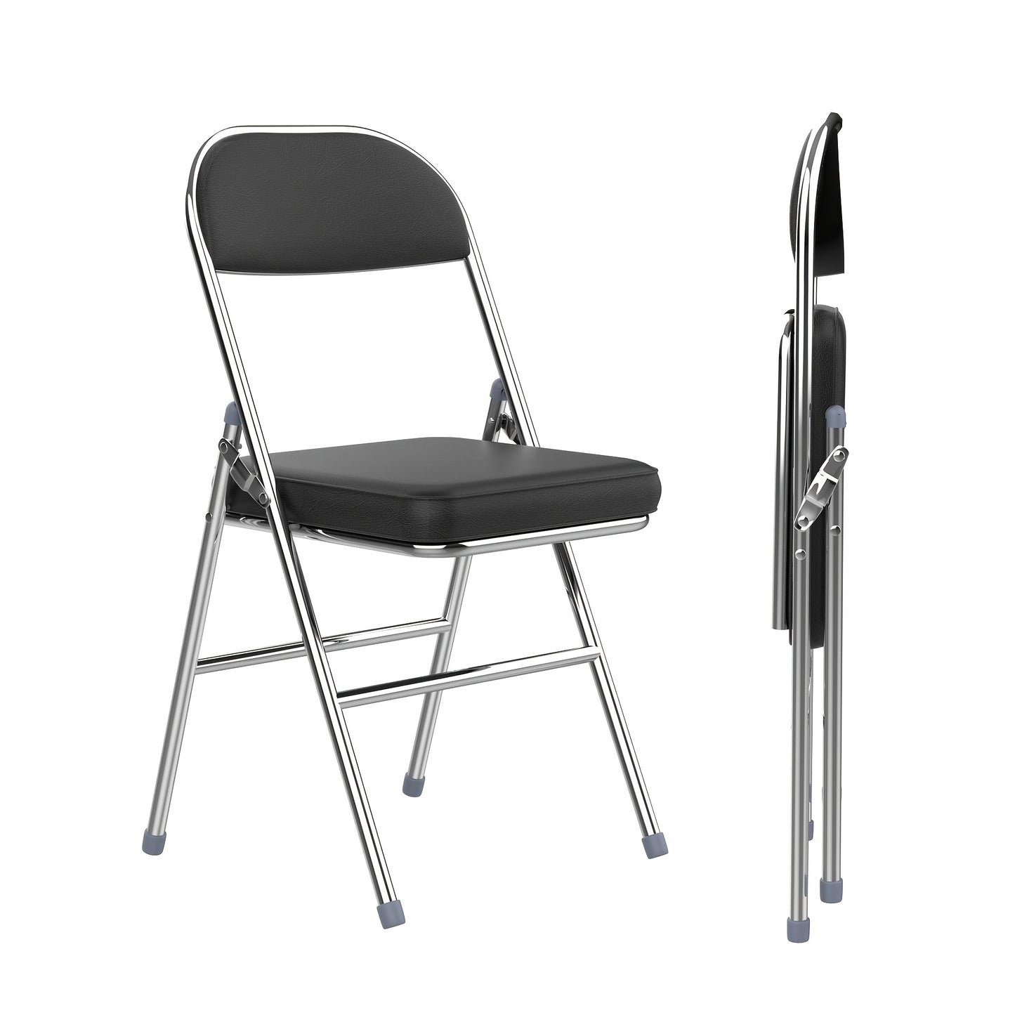 Klapstoel – Vouwstoel – Opvouwbare Stoel – Eetkamerstoel – Conferentiestoel – PU Leren Bekleding – Stevig Metalen Frame