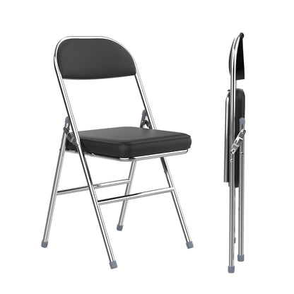 Klapstoel – Vouwstoel – Opvouwbare Stoel – Eetkamerstoel – Conferentiestoel – PU Leren Bekleding – Stevig Metalen Frame