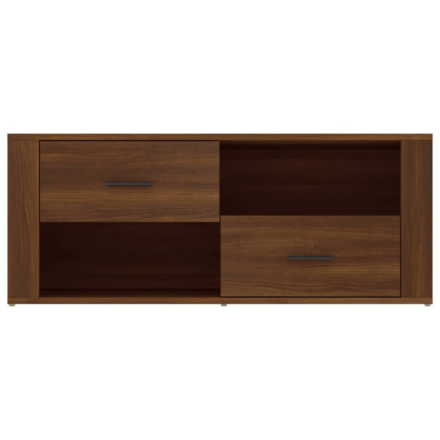 TV Cabinet Brown Oak 100x35x40cm Engineered Wood TV Stand Entertainment Center with Storage, Media Television Table for Living Room Bedroom