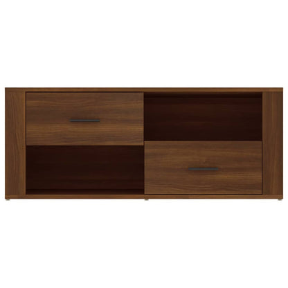 TV Cabinet Brown Oak 100x35x40cm Engineered Wood TV Stand Entertainment Center with Storage, Media Television Table for Living Room Bedroom