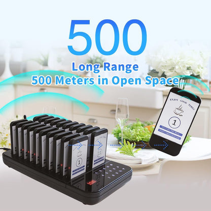 KZH Pager Systeem, Oproepsysteem Restaurant, 20 Pagers, 7 Oproepmodi, Gemakkelijk te Gebruiken, Waterdicht Aanraaktoetsenbord, Semafoonsysteem voor Bar, Ziekenhuis, Hotel