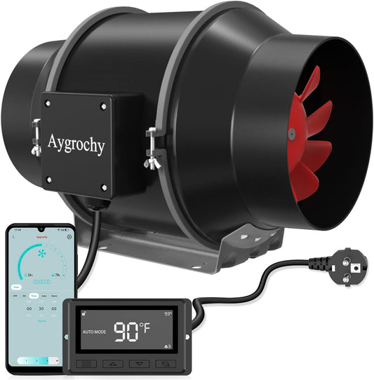 App Luchtafzuiger 125 mm 35 W – Kanaalventilator – Afzuigventilator – Buisventilator – Kanaalafzuiger – Wifi App-bediening – Driefasige EC-motor
