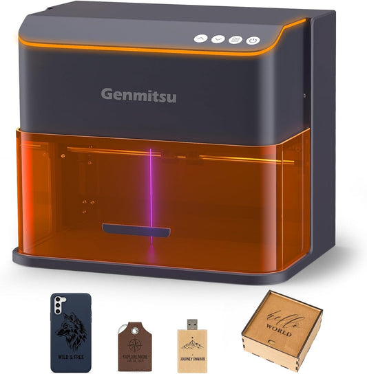 Genmitsu Kintix 5W galvo-lasergraveermachine, tot 90.000 mm/min hogesnelheidsmarkering, hybride X-asontwerp, automatische heffunctie, LightBurn-compatibel, veiligheidsklasse 1