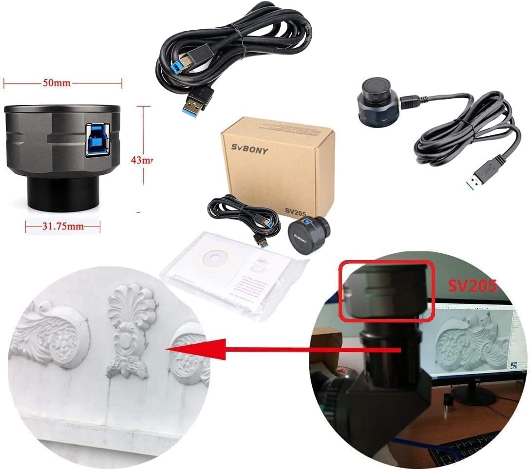 Svbony SV205 Eyepiece Telescope 8MP Astro Color Camera USB 3.0 Digital Planet Camera - QUORE