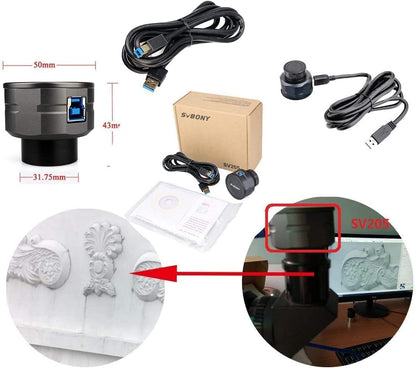 Svbony SV205 Eyepiece Telescope 8MP Astro Color Camera USB 3.0 Digital Planet Camera - QUORE