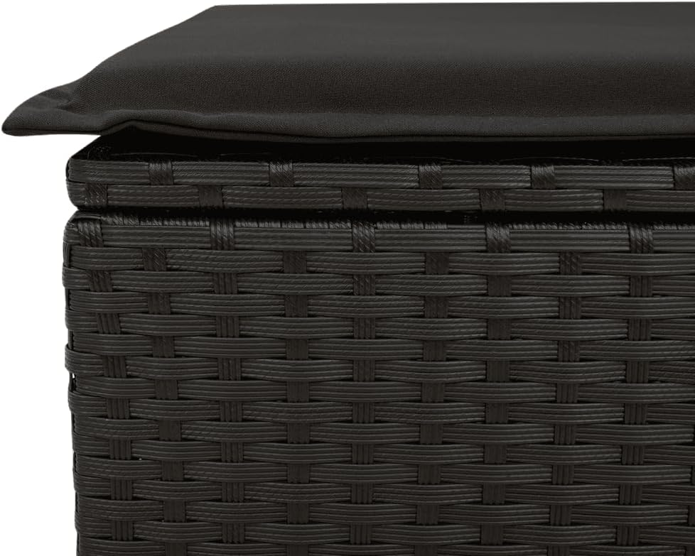 vidaXL 7-Piece Garden Set with Cushions Poly Rattan Black, Lounge Set, Garden Garden Loungeset, Garden, Garden Table, Lounge Sofa, Lounge Sofa Garden, Lounge Set Outdoor - QUORE
