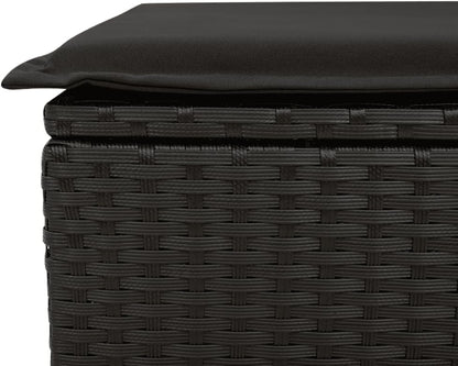 vidaXL 7-Piece Garden Set with Cushions Poly Rattan Black, Lounge Set, Garden Garden Loungeset, Garden, Garden Table, Lounge Sofa, Lounge Sofa Garden, Lounge Set Outdoor - QUORE