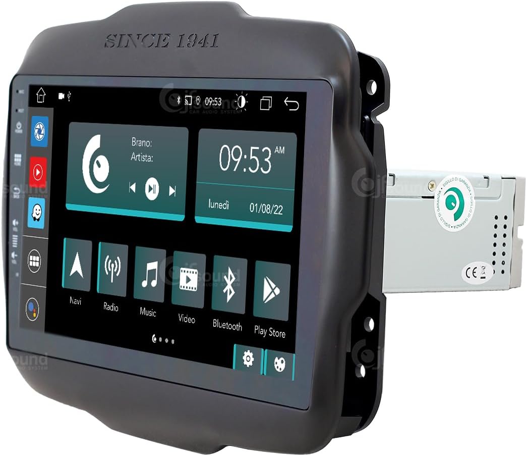 Specifieke autoradio voor Jeep Renegade Android GPS Bluetooth WiFi USB DAB+ Touchscreen 9" 8core Carplay AndroidAuto