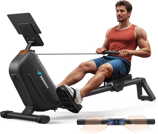 Roeimachine – Roeitrainer – Fitnessapparaat – Cardioapparaat – Trainingsmachine – Elektronisch Instelbare Weerstand – Stil Magneetremsysteem Met Lange Glijrails - QUORE