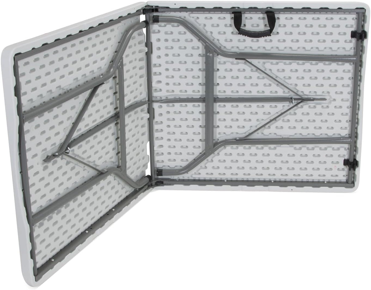 hjh OFFICE Easy Up Multi II 830053 klaptafel, 152 x 70 cm, kunststof, wit, campingtafel, inklapbaar met handgreep, metalen frame