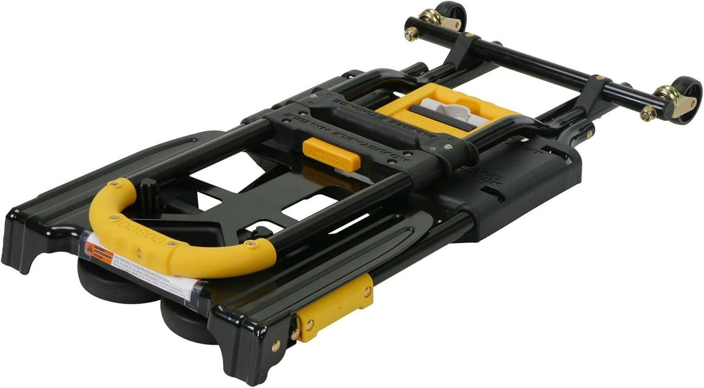 COSCO 12225YGB1E 2-in-1 opvouwbare steekwagen, 300 lbs, capaciteit, meerdere posities met uitschuifbare handgreep, geel