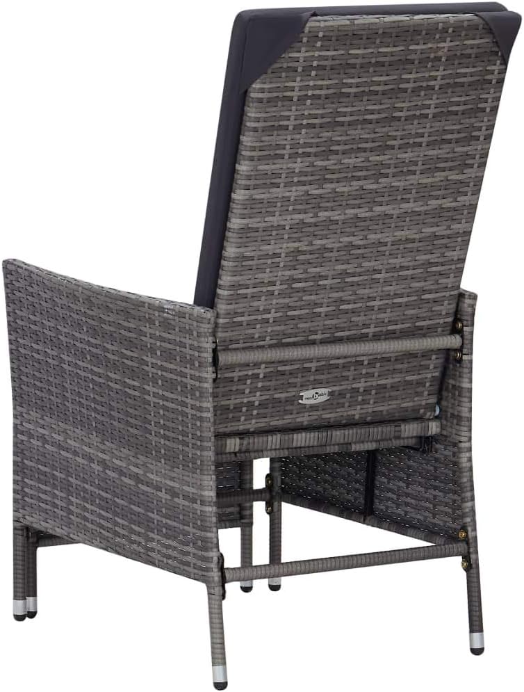 vidaXL 2-piece lounge set with cushions poly rattan grey - QUORE
