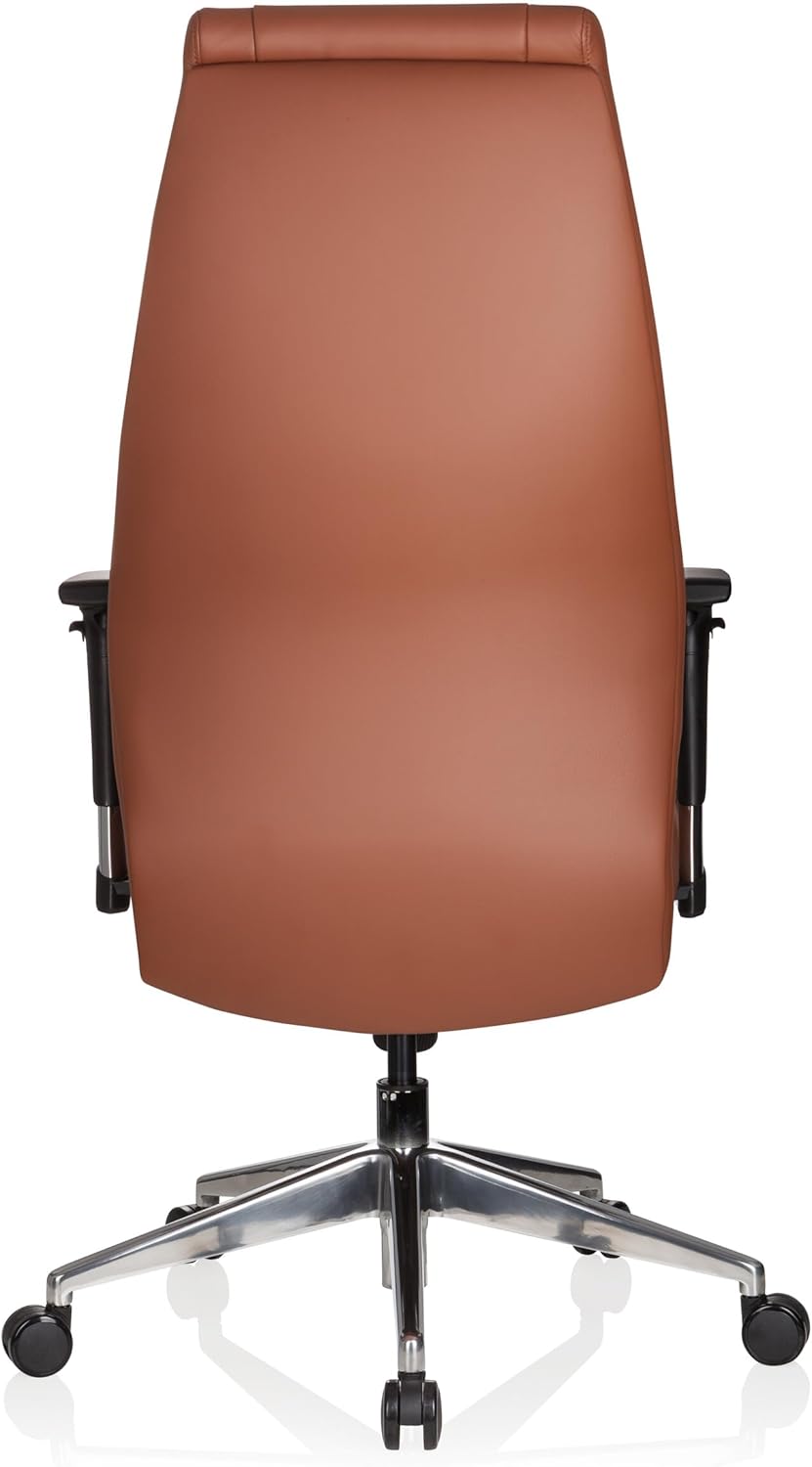 hjh OFFICE 600989 XXL directiestoel Vitoro kunstleer bruin bureaustoel met hoge rugleuning