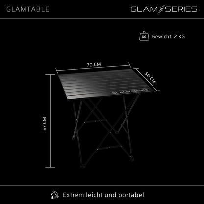 GlamTable make-up tafel inklapbaar, kaptafel tot 20 kg, opmaaktafel met transporttas, cosmetica-tafel voor visagisten, kappers, tatoeëerders