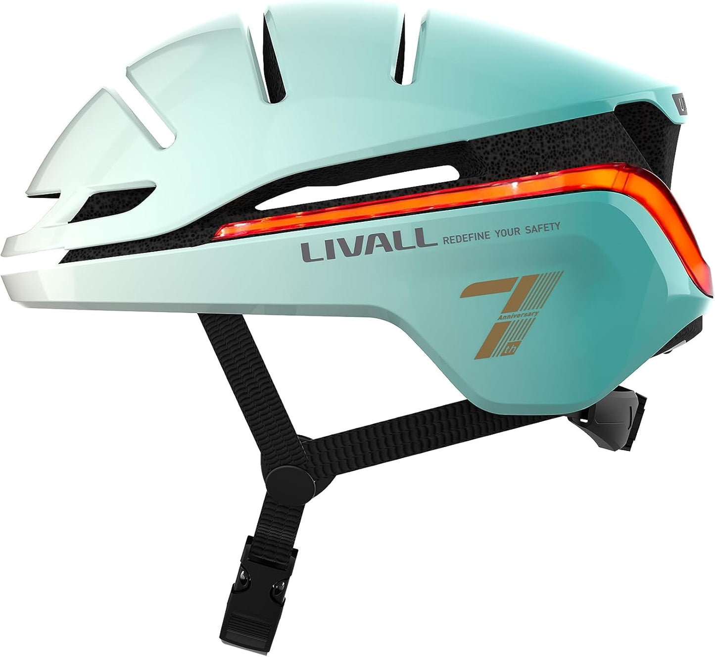 LIVALL EVO21 Smart Cycle Helm met Smart Lighting, 360 graden zichtbaarheid, valdetectie en SOS Alert, Mint, L (58-62cm)