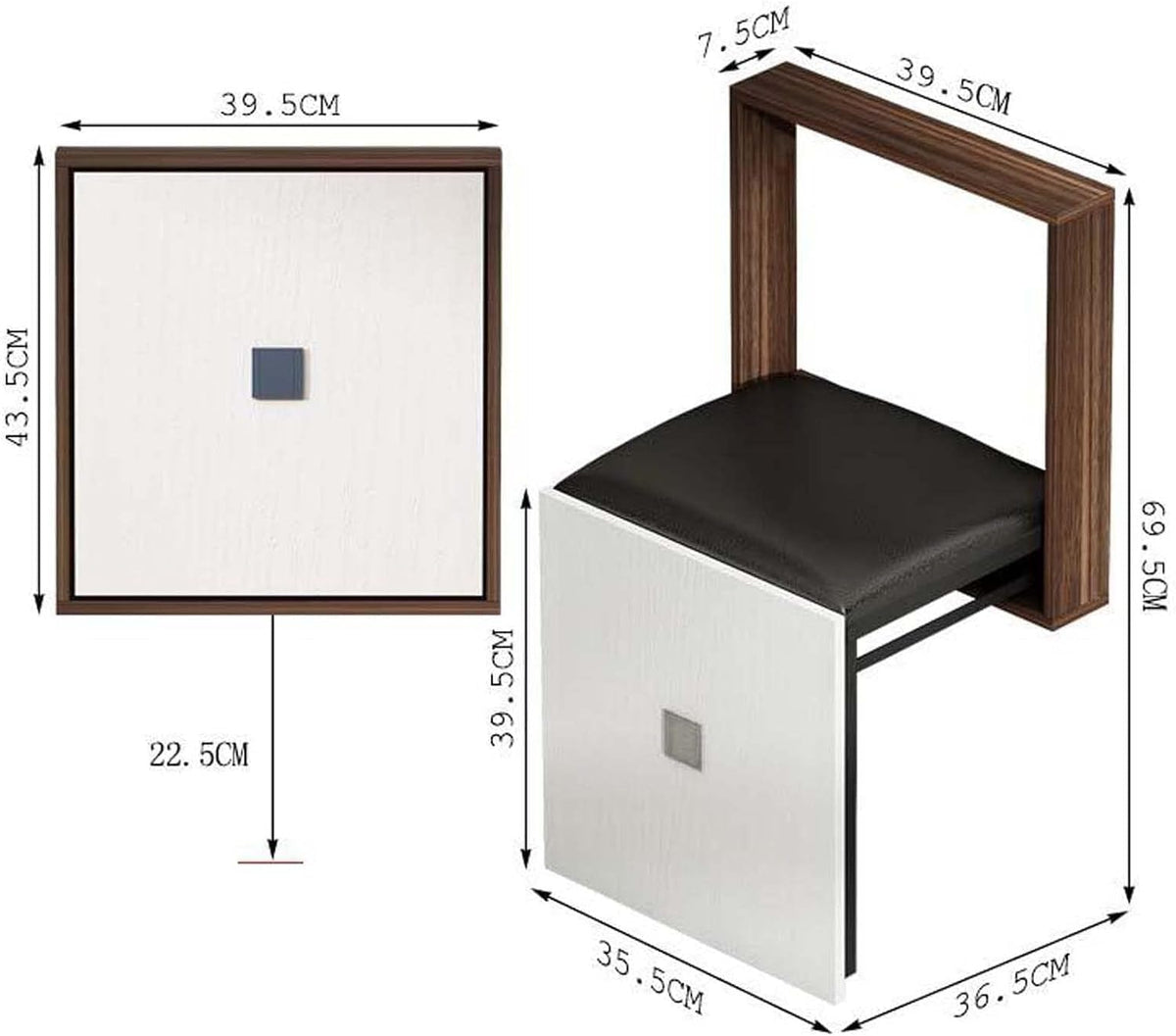 Opvouwbare wandkruk Wandklapstoel 7 cm slank voor entree Wandklapstoel Vouwstoel