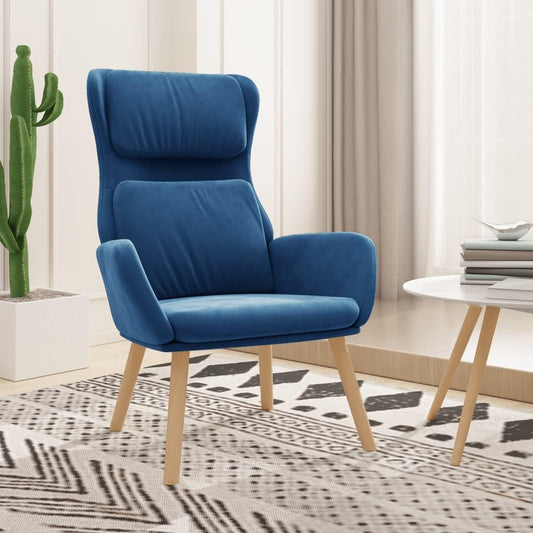 Relaxstoel – Fauteuil – Lounge Stoel – Zitstoel – Fluwelen Stoel – Metalen Frame – Poot van Rubberhout – Dikke Bekleding – Optimaal Zitcomfort