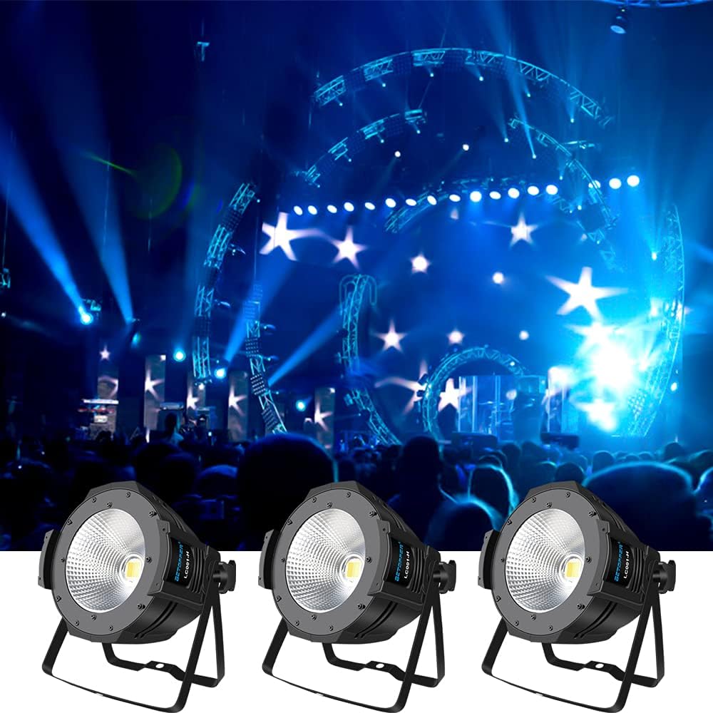 BETOPPER Lichtspelletjes voor avond licht dj DMX per projector 100W COB podiumverlichting wit spotlight stroboscoop lamp voor theater fotostudio disco bar bruiloft feest show LC001-H 4 stuks