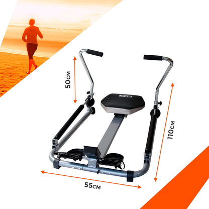 Hydraulic Rowing Machine | Multifunctional Rower | Counter Included | Home Fitness | Adjustable Resistance | Non-slip Pedals - QUORE