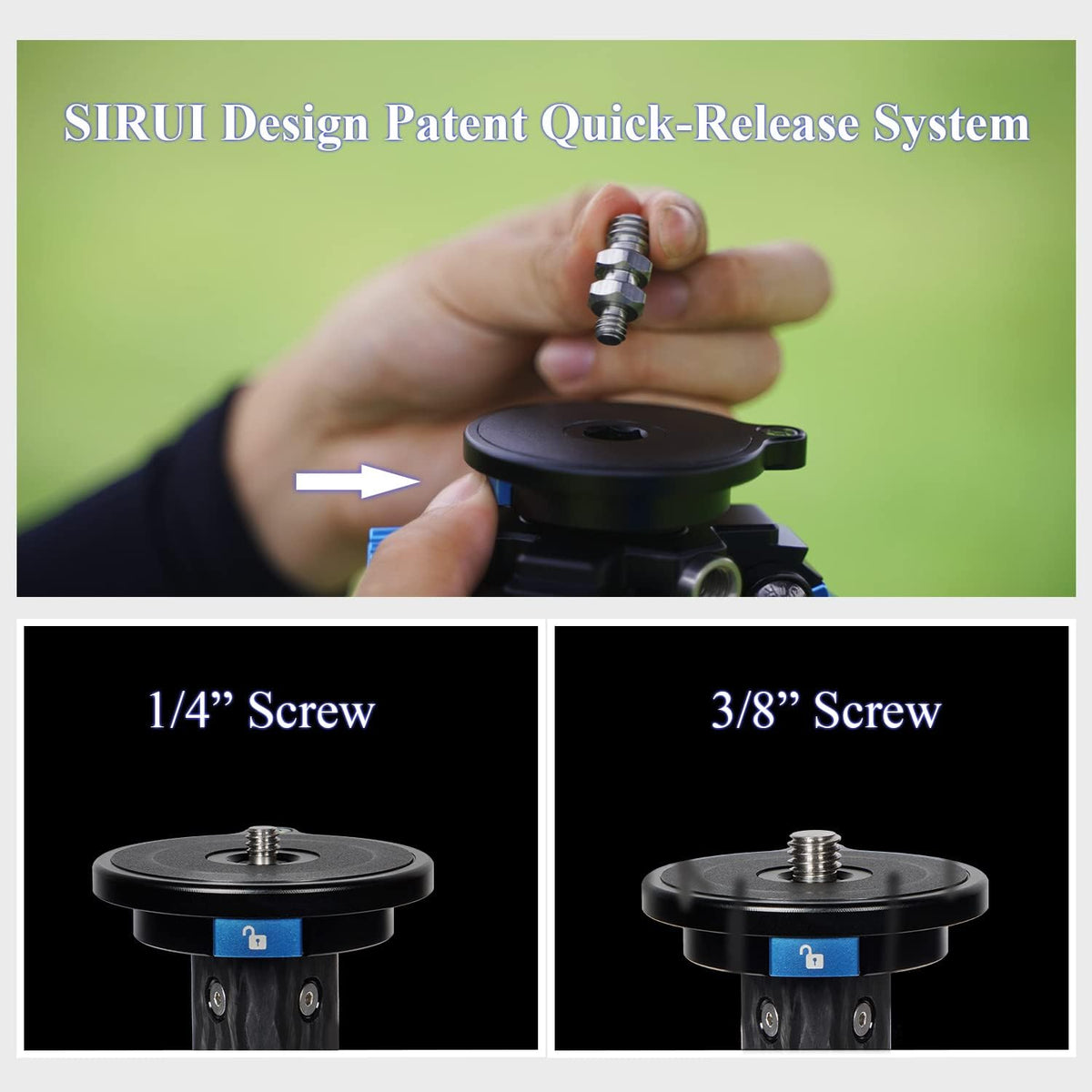 SIRUI Waterdicht koolstofvezelstatief, 175 cm, professioneel heavy duty camerastatief met driehoekige middenzuil, grote buis voor DSLR, camcorder, belasting 15 kg (ST-224)