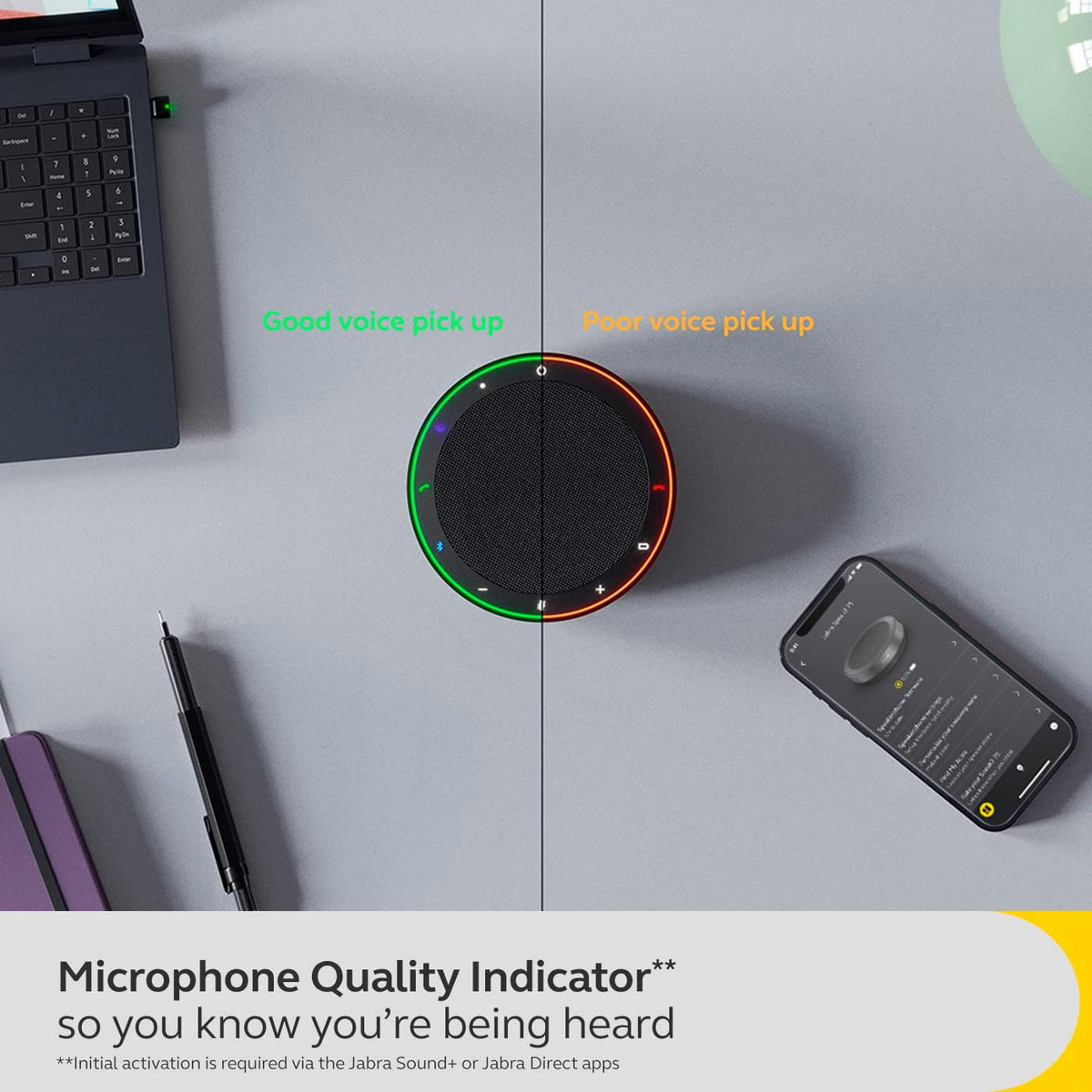 Jabra Speak2 75 Draadloze Bluetooth-luidsprekertelefoon - Draagbare luidspreker met 4 ruisonderdrukkende microfoons, 65 mm full-range luidsprekers en USB-A Bluetooth-adapter - gecertificeerde