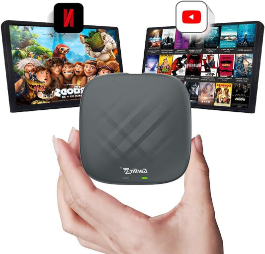 CarlinKit 2026 Wireless CarPlay & Android Car Android 13.0 AiBox Adapter, for Cars with Wired CarPlay, Built-in 4+64GB System with GPS, octa-core processor - QUORE