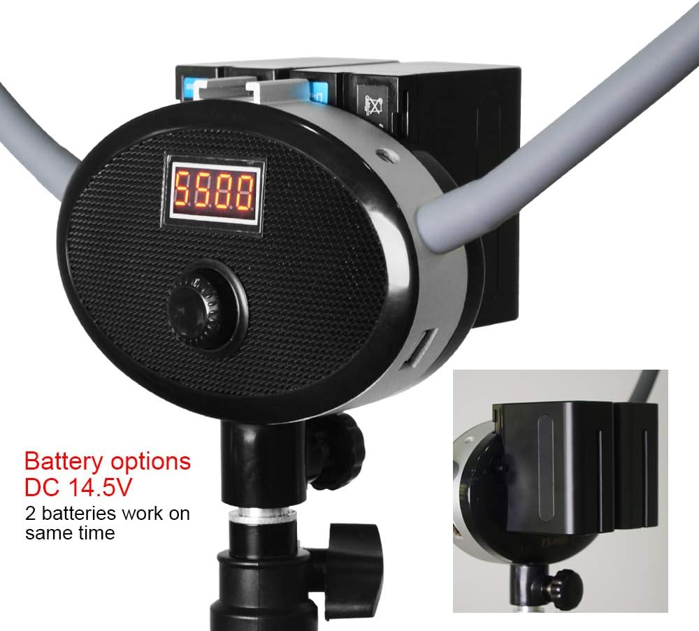 FX-800II Opvouwbare 50W 3200K-5500K LED-videostudio met vier armen, ringlamp met USB-oplaadpoort en statief van 200 cm, voor telefooncamera, YouTube, make-upvideo's