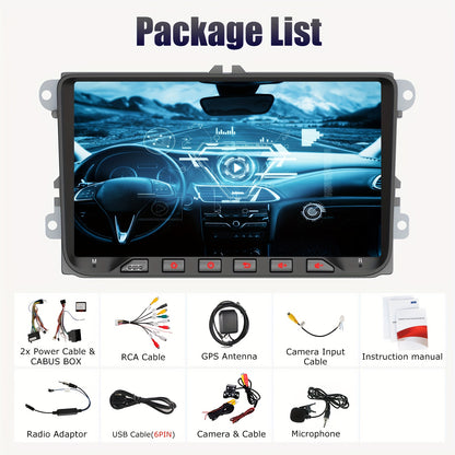 Multifunctionele Auto Multimedia Speler – Autostereo – Navigatiesysteem – Touchscreen Radio – Inbouw Dashboard Unit – 9 Inch IPS Scherm – Android 14 Met Wireless Carplay & Achteruitrijcamera