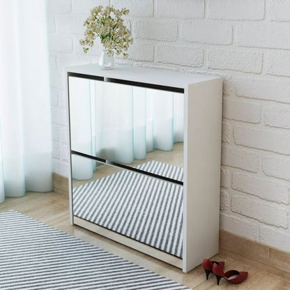 Schoenenkastje – Schoenenopberger – Schoenenrek – Schoenencabinet – Schoenenkast Met Spiegel – Compact En Ruimtebesparend – Gemaakt Van Duurzaam Rattan