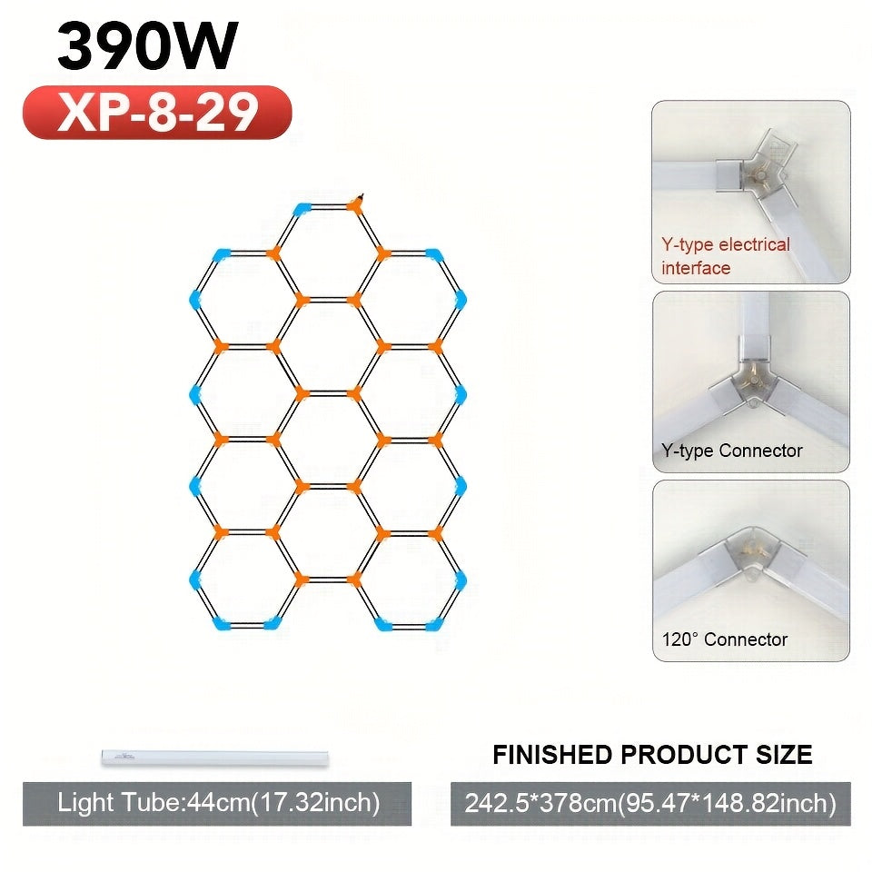 LED Zeshoekige Lamp – Zeszijdige LED Verlichting – Garage Lamp – Plafondlamp – Werkplaats Licht – 6500K Superhelder – Semi Flush Mount