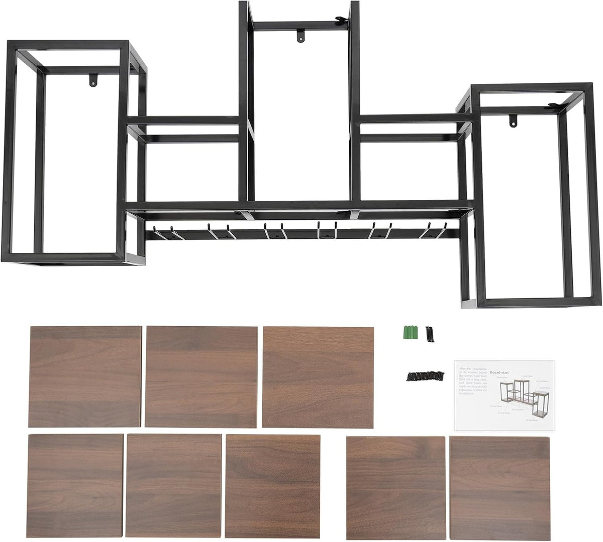 Metal Wine Bottle Holder Restaurant Bottle Rack Wine Bottle Rack Wall Mounted Wall Wine Rack W/ Glass Holder Vintage Bar Wooden Rack New Out Dining Room Wall Bar Wine Racks Kitchen - QUORE