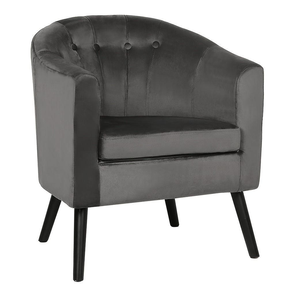 Fauteuil – Accentstoel – Lounge Stoel – Leunstoel – Zetel – Velvet Bekleding – Massief Beukenhouten Poten – Compact 64x60x70 cm
