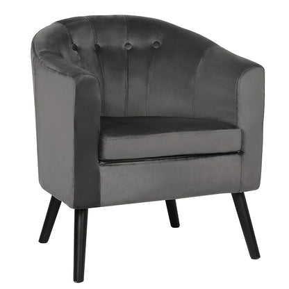 Fauteuil – Accentstoel – Lounge Stoel – Leunstoel – Zetel – Velvet Bekleding – Massief Beukenhouten Poten – Compact 64x60x70 cm