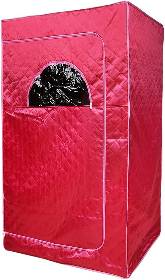 Draagbare Sauna – Inklapbare Warmtecabine – Stoomtent – Persoonlijke Spa – Sauna Tent – 1000W Vermogen – Afstandsbediening Met 9 Temperatuurniveaus – Rood - QUORE