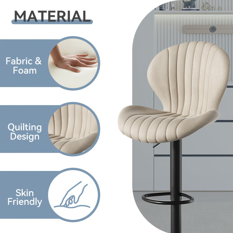 Barstoel – Barkruk – Barstoel Kruk – Barkrukken Set – Barstoel Met Rugleuning – Verstelbaar – Draaibaar – Kunstleren Zitting – Stijlvol Metalen Frame