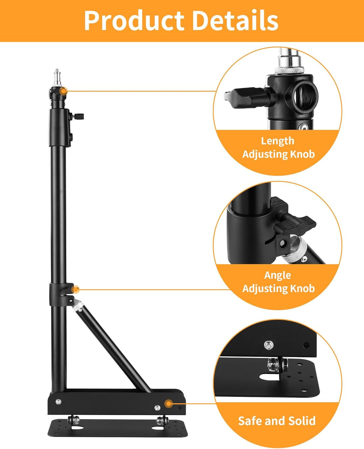 Ring Light Wandhouder – Wandbeugel, Muurbeugel, Studio Arm, Lampenhouder – Uitschuifbare Arm Tot 180 cm – 180° Draaibaar