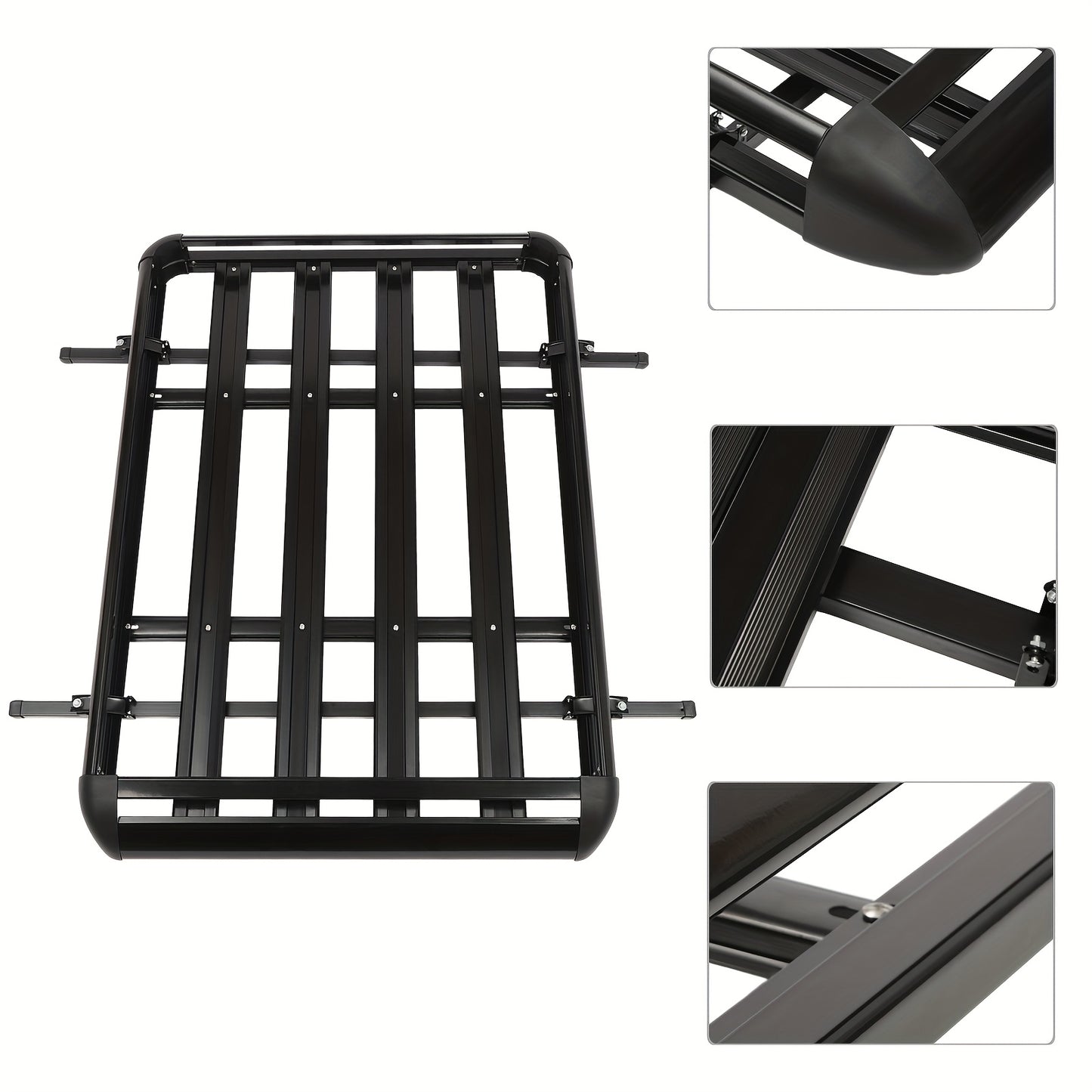 Dakmand SUV – Dakdrager Mand – Bagagekorf – Dakrek Ladebak – Zwarte Aluminium Dakmand – 160 cm Lengte – Maximaal 150 kg Draagvermogen