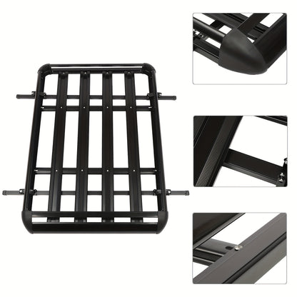 Dakmand SUV – Dakdrager Mand – Bagagekorf – Dakrek Ladebak – Zwarte Aluminium Dakmand – 160 cm Lengte – Maximaal 150 kg Draagvermogen