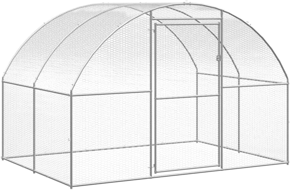 vidaXL Chicken coop 3x2x2m galvanized steel, chicken run, animal house, animal run, chicken coop, run, chicken house, chicken enclosure, chicken cage - QUORE