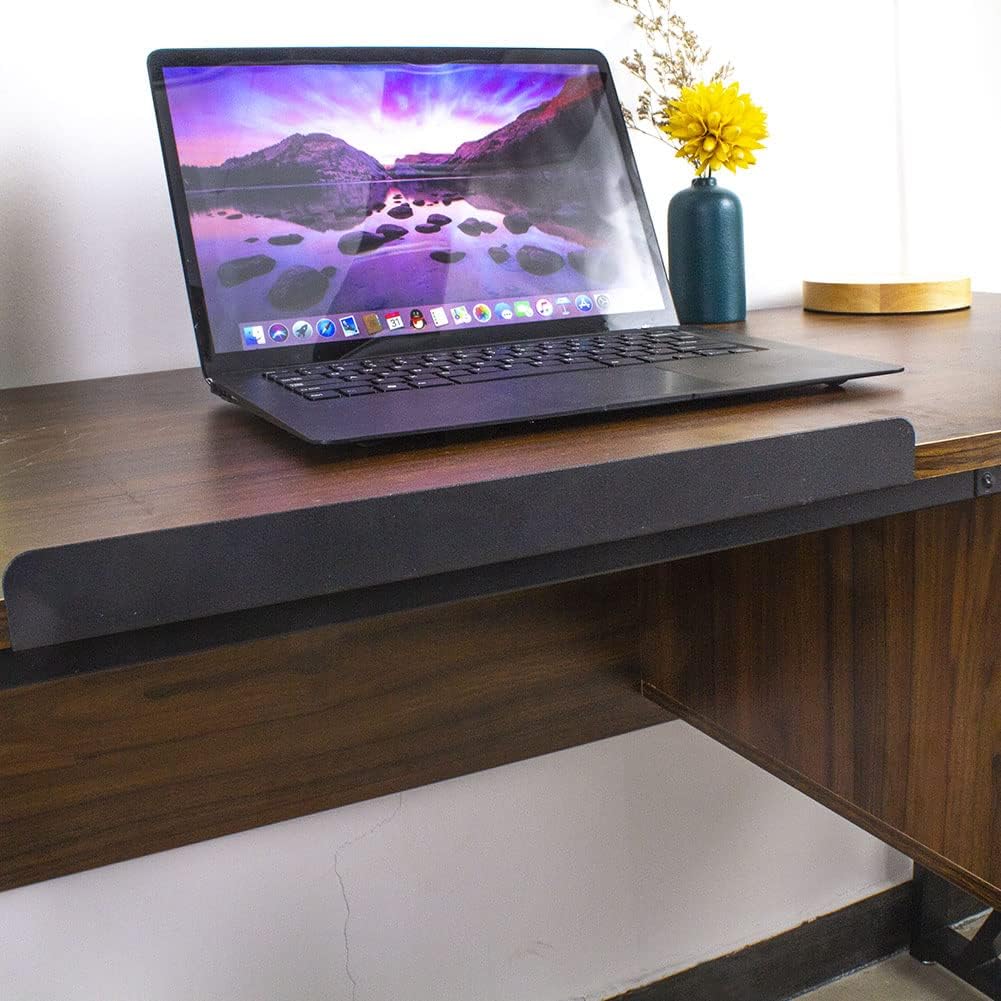 BAKAJI Bureau met laden, 2 laden en kantelbaar tafelblad, voor de werkplek, computer, frame van metaal en tafelblad van MDF-hout, interieur, thuis, kantoor, 110 x 75 x 55 cm (gietijzer)