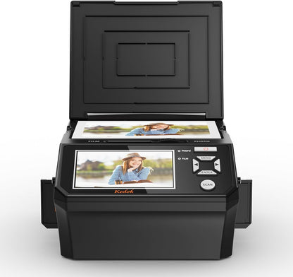 Digitale film- en diascanner - met 5 inch LCD-scherm, converteert 35 mm en 110 mm films, foto's en visitekaartjes in 22 MP JPEG hoge resolutie 8 GB SD-kaart