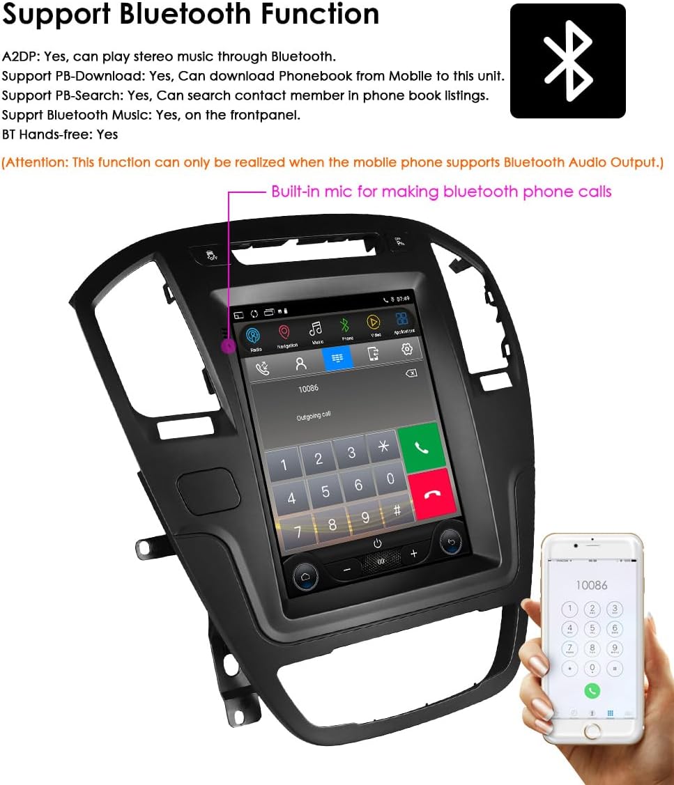 Ossuret Autoradio voor Opel Insignia/Buick Regal (2009-2013), 9,7 Inch Android 13 Touchscreen 2+32GB GPS Navigatie met Carplay Android Auto WiFi Bluetooth USB Stuurwielbediening