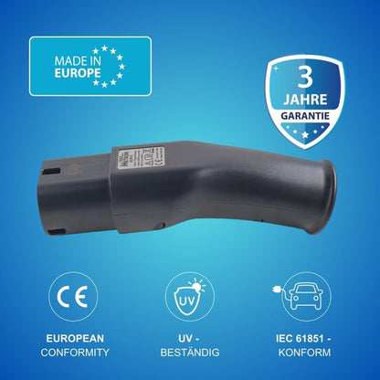 Metron AC01 type 2 naar Schuko-adapter. Betrouwbaar op het laadstation door start- en stop-elektronica