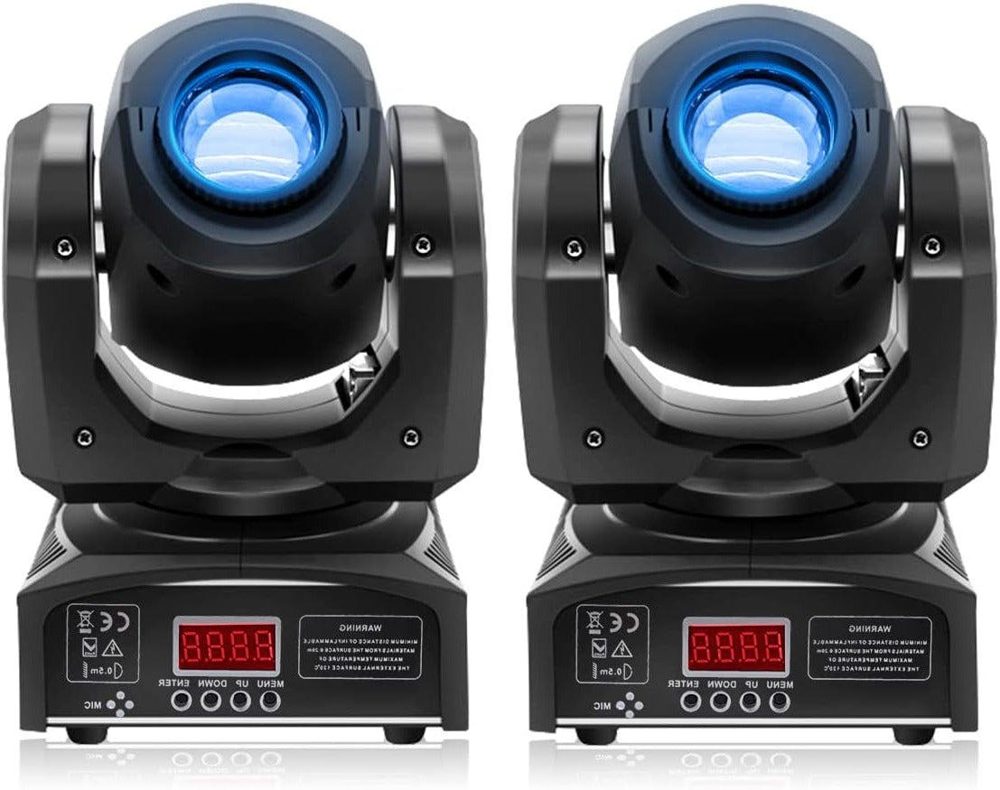 HOLDLAMP Moving Head Lamps LED Stage Lights Stage light RGBW DMX512 with Bracket Spotlight 8 patterns for Bar DJ KTV Disco Birthday GS Party Halloween Christmas - 2PCS - QUORE