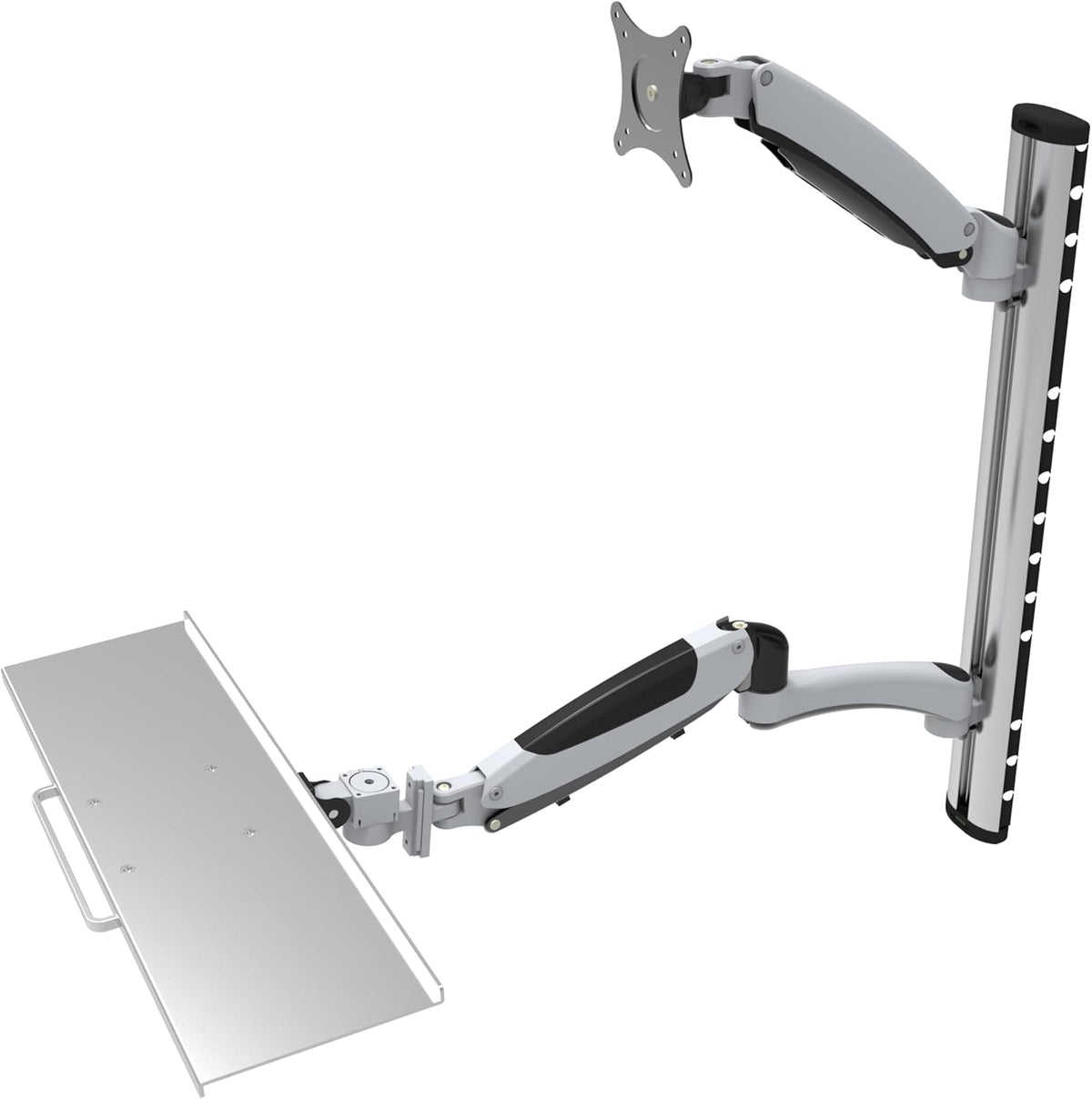 HFTEK FY02WS Monitorhouder, wandhouder voor schermen van 13 tot 34 inch met VESA75 / 100 - toetsenbordhouder met gasveer arm