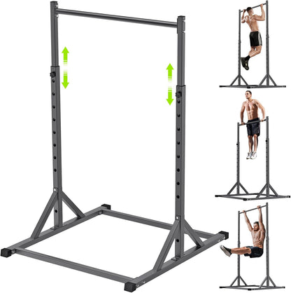 SELEWARE Verstelbaar optrekstation, multifunctionele optrekstang, volledig gelast, 500 lb-capaciteit, Power Tower Dip Station voor Home Gym