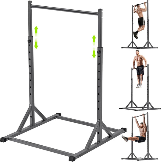 SELEWARE Verstelbaar optrekstation, multifunctionele optrekstang, volledig gelast, 500 lb-capaciteit, Power Tower Dip Station voor Home Gym