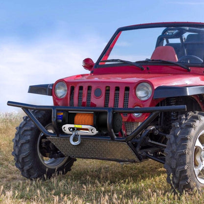 Anbull Elektrische lier 12 V, 2045 kg, motorlier, synthetisch touw, waterdicht conform IP67, nylon touw, met montagebeugel en afstandsbediening, 2 stuks, compatibel met ATV UTV