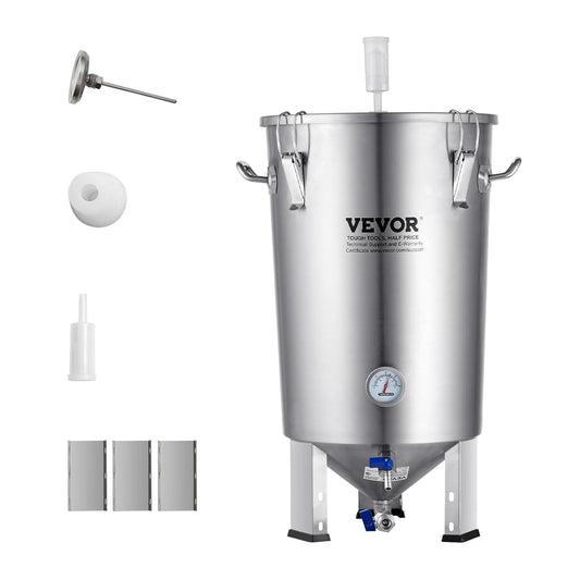 VEVOR Bierproductiesysteem, inhoud 30 liter, roestvrijstalen brouwerij voor bierbrouwen, brouweremmer, accessoires voor het maken van bier